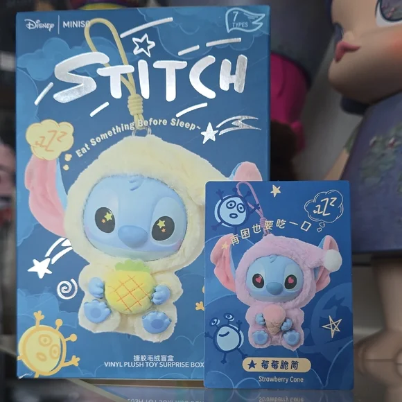 Disney Stitch Eat Something Before You Sleep - Confirmed STRAWBERRY CONE - Picture 1 of 2